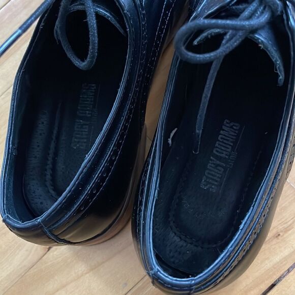 Stacy Adams Dickinson black leather tie cap toe Oxford shoe. Size 9.5. - Picture 5 of 11